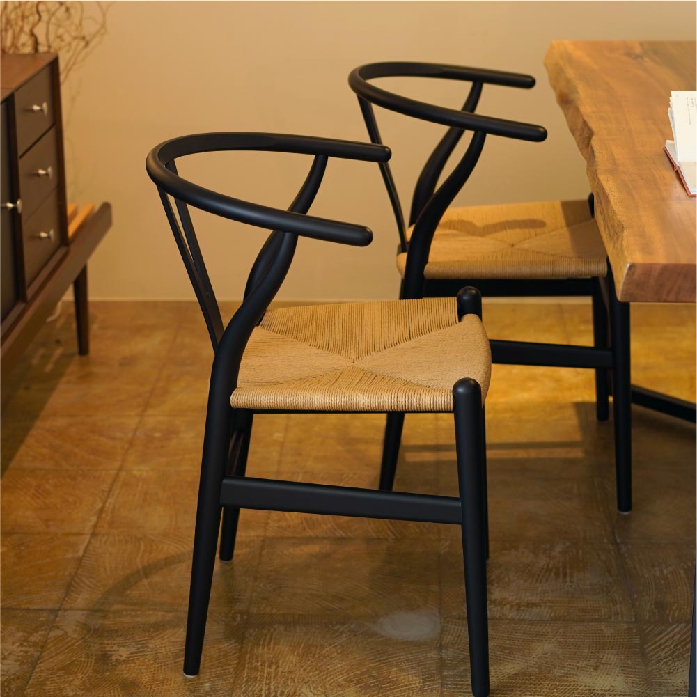 CARL HANSEN & SON （カール・ハンセン＆サン）CH24（Yチェア） SOFT BLACK（ソフトマットブラック）／ビーチ 座面高45cm ハンス J. ウェグナー