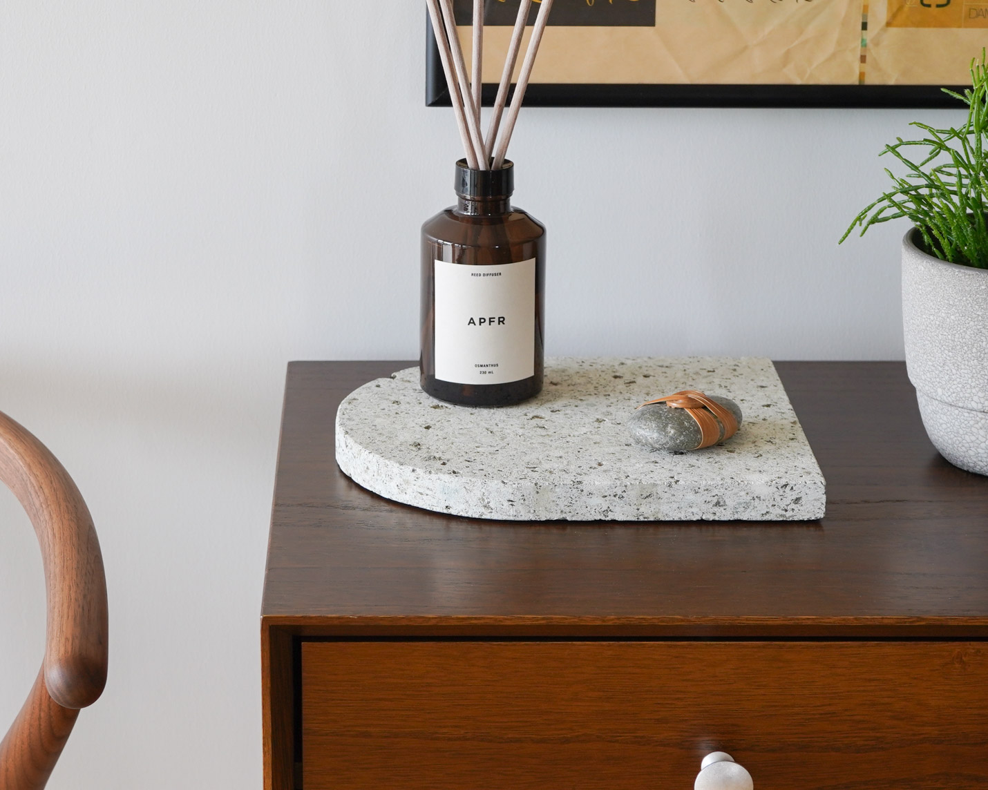 vanillaオリジナル大谷石ハーフラウンドプレート