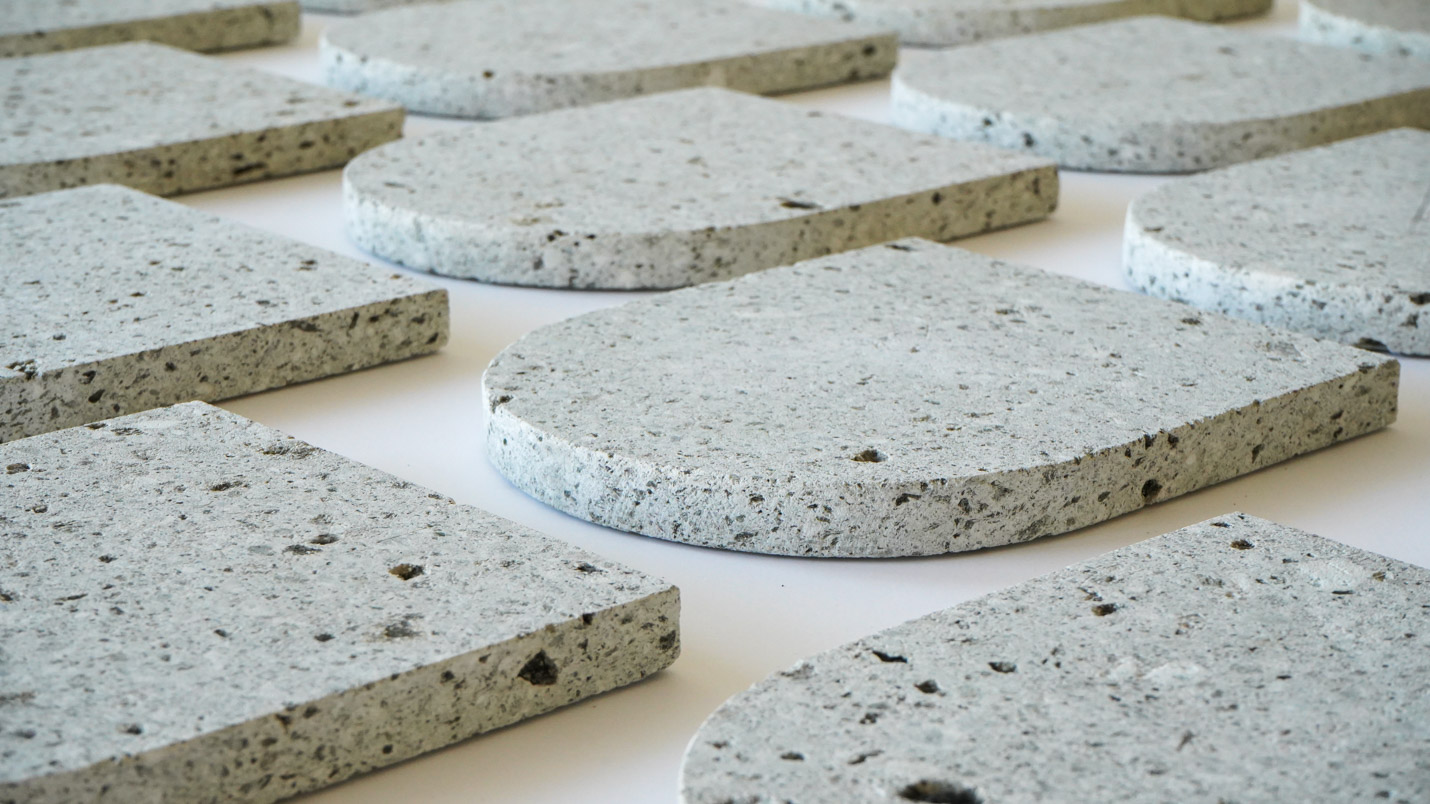 vanillaオリジナル大谷石ハーフラウンドプレートの個体差