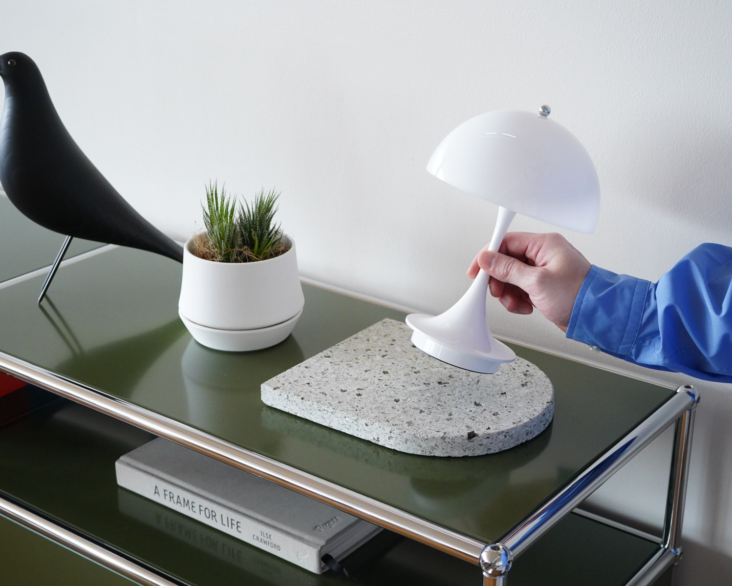 vanillaオリジナル大谷石ハーフラウンドプレート