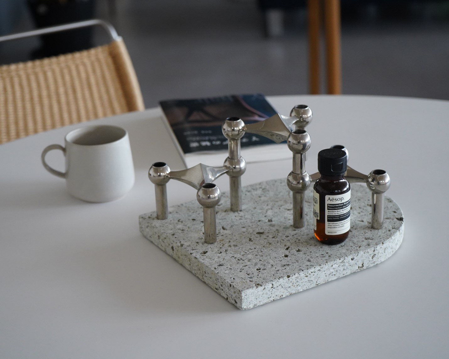 vanillaオリジナル大谷石ハーフラウンドプレート