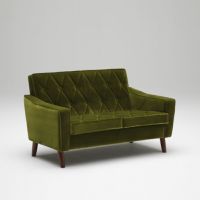 カリモク60 ロビーチェア 2シーター モケットグリーン［U36212QS］商品画像1