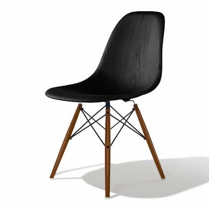 ハーマンミラー（Hermanmiller）イームズ ウッドシェルチェア サイドチェア DWSW エボニー ブラックベース ウォールナット［DWSW. BK OU EN E8］