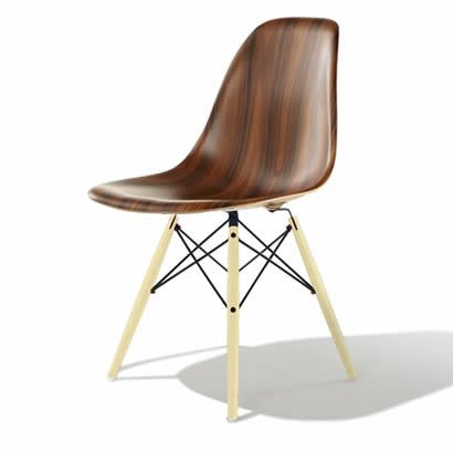 ハーマンミラー（Hermanmiller）イームズ ウッドシェルチェア サイドチェア DWSW ウォールナット ブラックベース ホワイトアッシュ［DWSW. BK A2 OU E8］