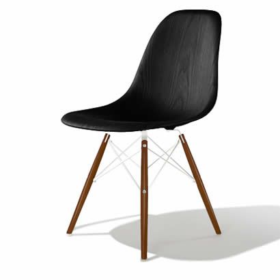 ハーマンミラー（Hermanmiller）イームズ ウッドシェルチェア サイドチェア DWSW エボニー ホワイトベース ウォールナット［DWSW. 91 OU EN E8］