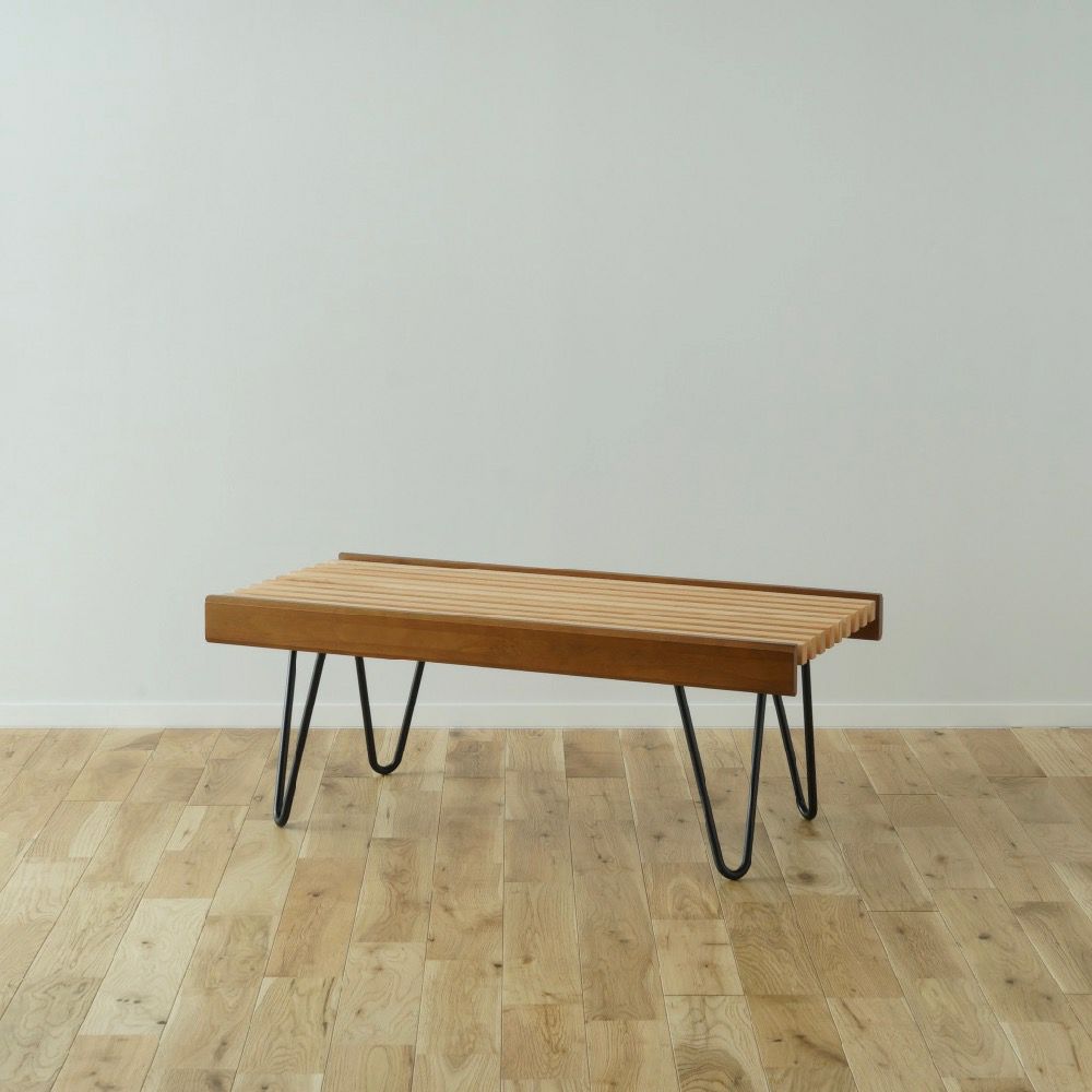 826STANDARD UNIT84cm スラットベンチ ヘアピンレッグ [S2SH] ブラウン