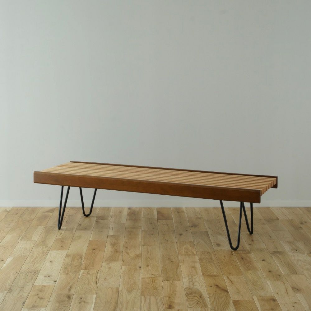 826STANDARD UNIT126cm スラットベンチ ヘアピンレッグ [S3SH] ブラウン 商品画像2