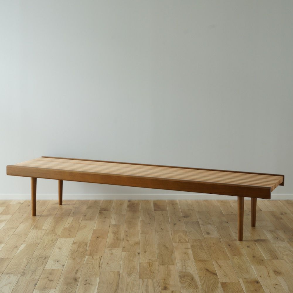 826STANDARD UNIT168cm スラットベンチ ウッドレッグ [S4SW] ブラウン