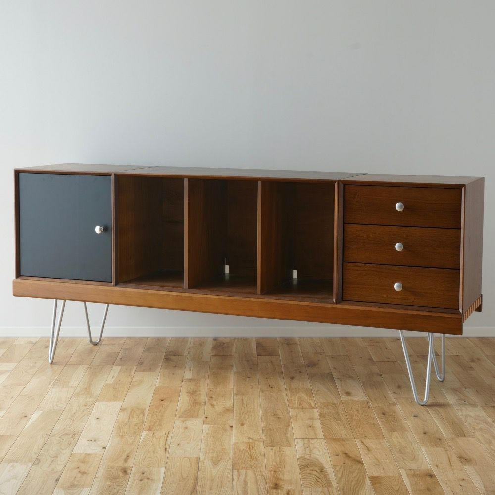 826STANDARD UNIT168cm サイドボードDセット ヘアピンレッグ [BDBWB3S4SH] ブラウン 商品画像2