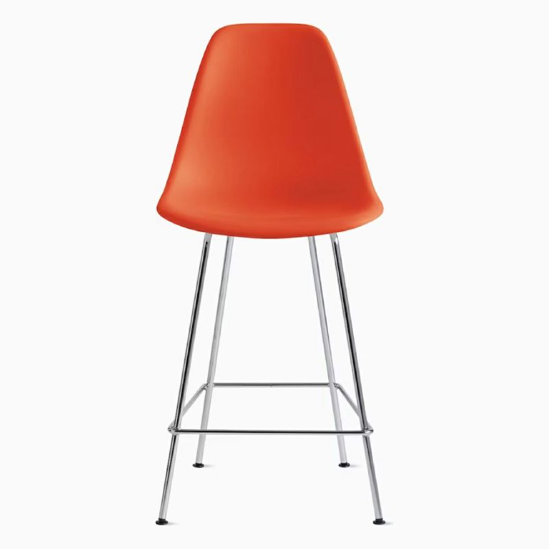 ハーマンミラー（Hermanmiller）イームズ シェルスツール カウンターハイトスツール DSHCX レッド クロームベース［DSHCX. 47 ZE E8］