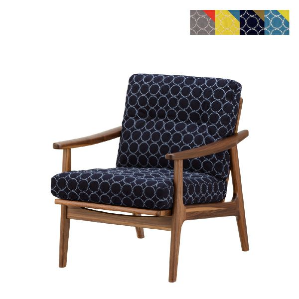 マルニ60 ウォルナットフレームチェア 1シーター ファブリック M-05（ミナペルホネン dop-tambourine）商品画像1