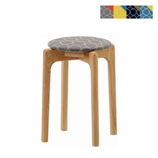 マルニ60+ オークフレームスタッキングスツール ファブリック M-05（ミナペルホネン dop-tambourine）商品画像1