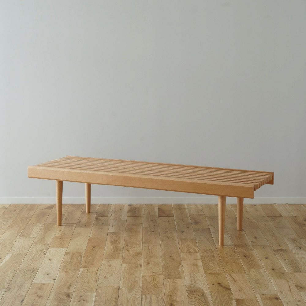 826STANDARD UNIT126cm スラットベンチ ウッドレッグ [S3SW] ナチュラル