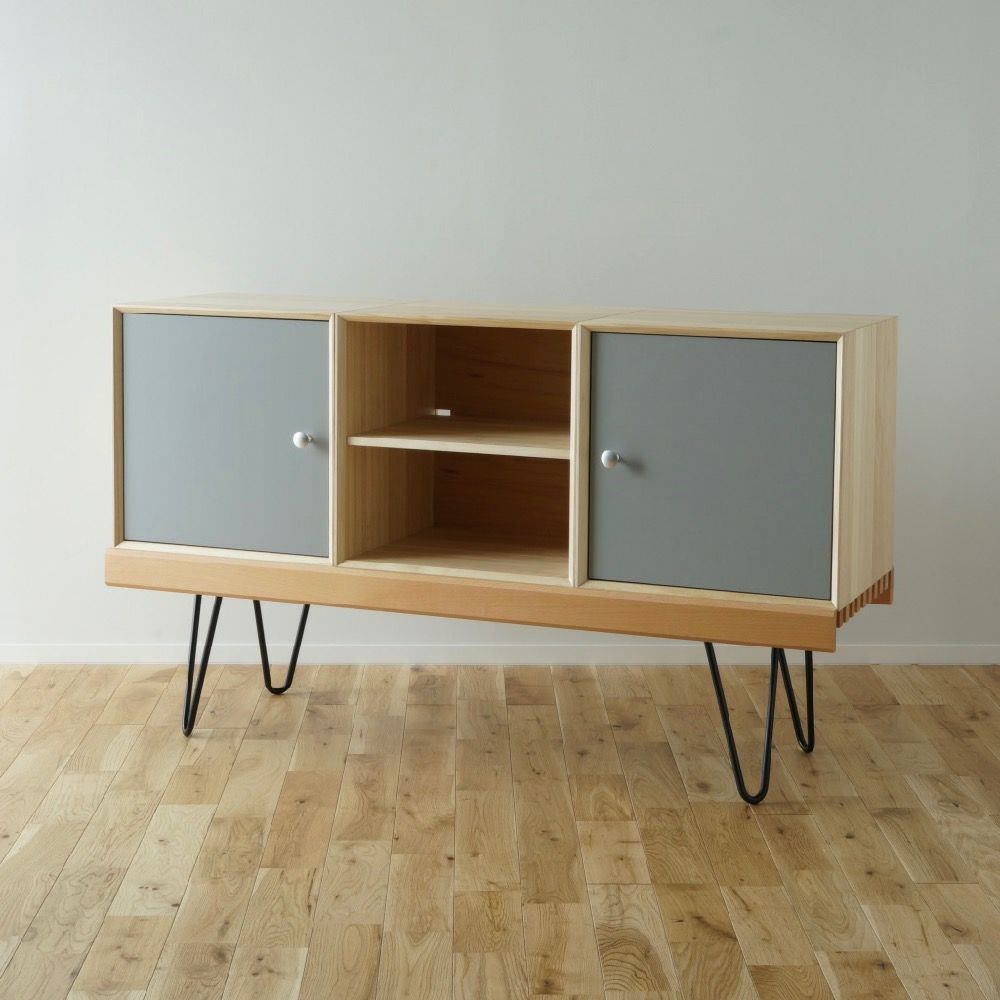 826STANDARD UNIT126cm サイドボードIセット ヘアピンレッグ [BDB1BDS3SH] ナチュラル 商品画像2