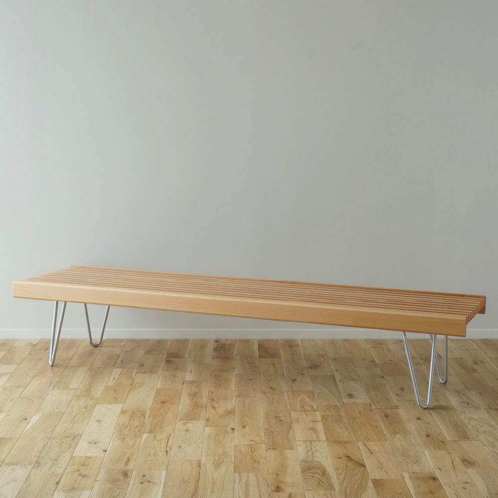 826STANDARD UNIT168cm スラットベンチ ヘアピンレッグ [S4SH] ナチュラル 商品画像2