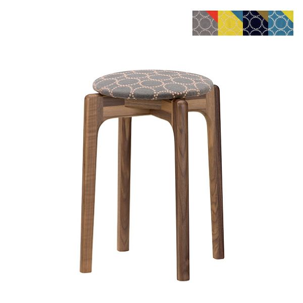 マルニ60+ ウォルナットフレームスタッキングスツール ファブリック M-05（ミナペルホネン dop-tambourine）商品画像1