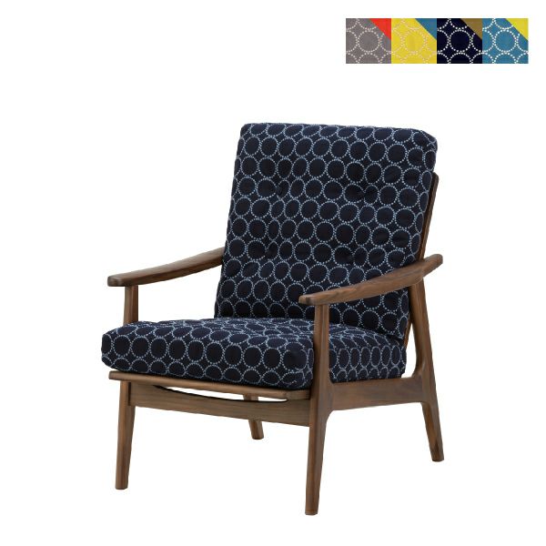 マルニ60+ ウォルナットフレームハイバックチェア 1シーター ファブリック M-05（ミナペルホネン dop-tambourine）商品画像1