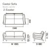 カリモクニュースタンダード キャストールソファ 2シーター（Karimoku New Standard Castor Sofa 2Seater） 張地：マハラム・メリット［W345B］ 商品画像2