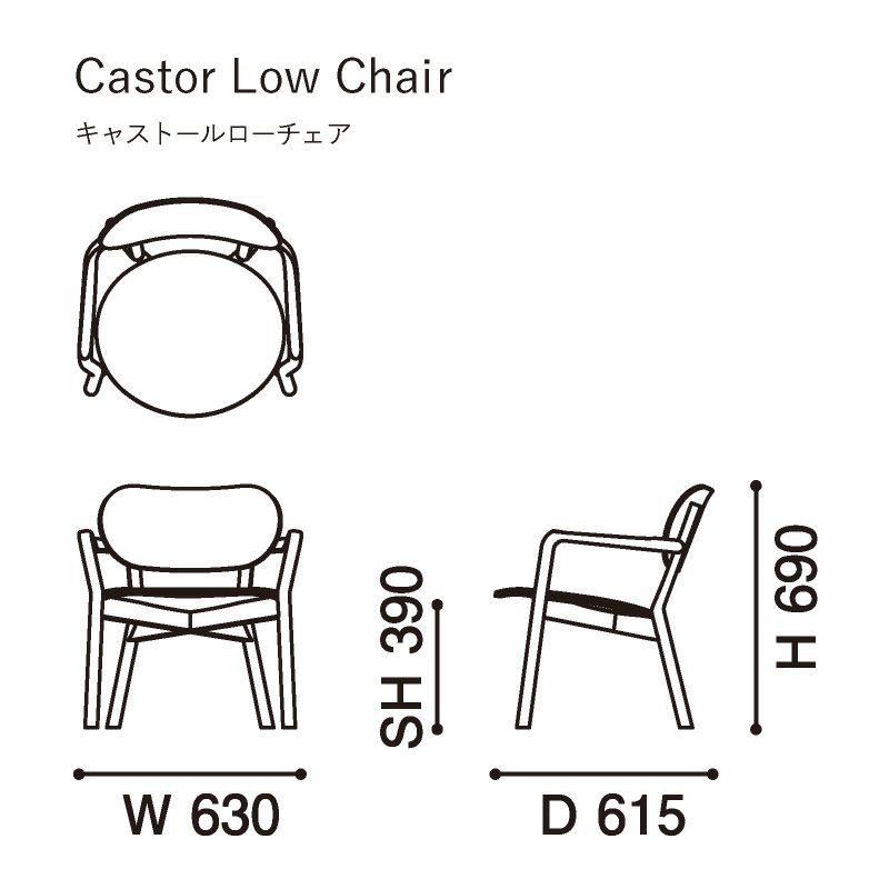 カリモクニュースタンダード キャストールローチェア （Karimoku New Standard Castor Low Chair）[W3440A] 商品画像2