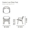 カリモクニュースタンダード キャストールローチェアパッド （Karimoku New Standard Castor Low Chair Pad）[W3440B] 商品画像2