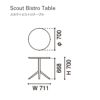 カリモクニュースタンダード スカウトビストロテーブル （Karimoku New Standard Scout Bistro Table ）[T340EB] 商品画像5