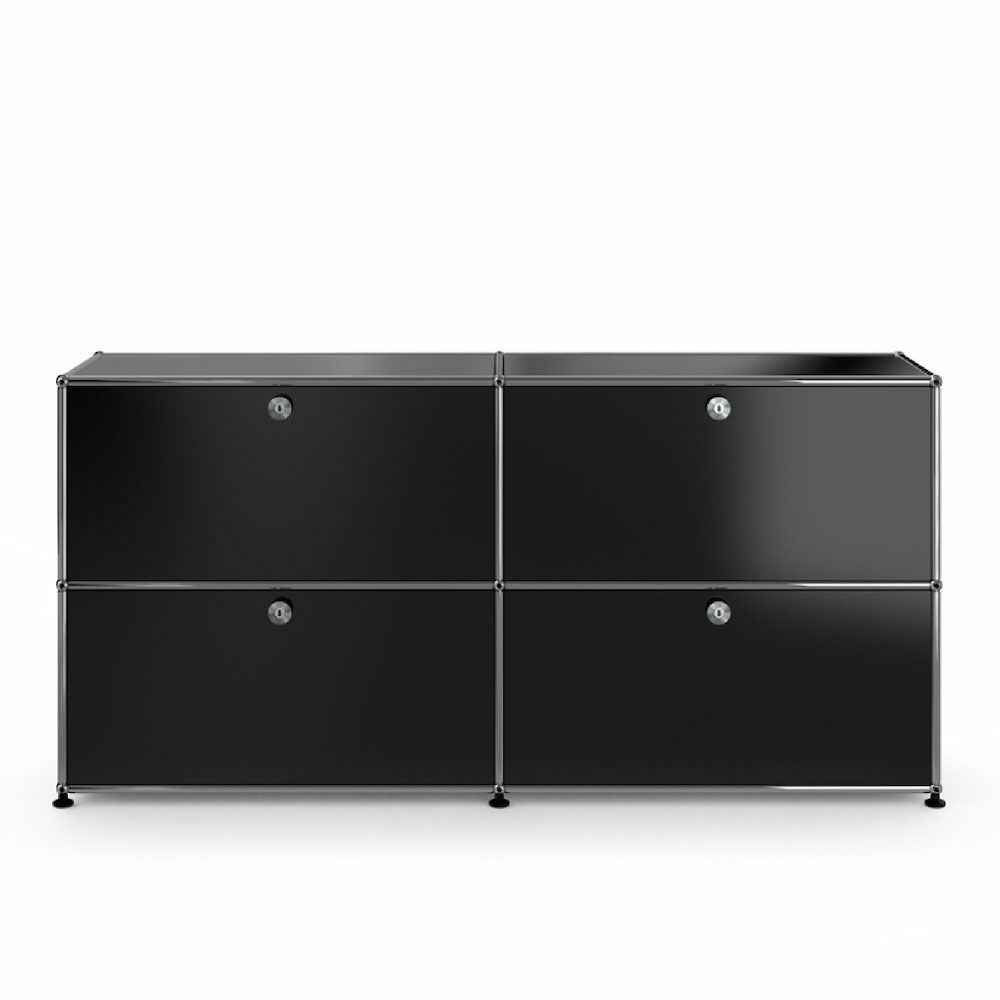 USMハラー サイドボード 2連2段（ドロップダウンドア×4） グラファイトブラック商品画像1
