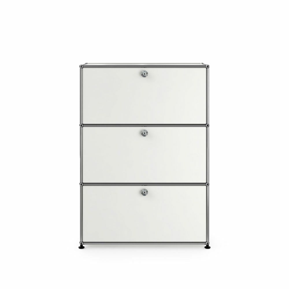 USMハラー キャビネット 1連3段（ドロップダウンドア×2/エクステンションドアx1） ピュアホワイト商品画像1