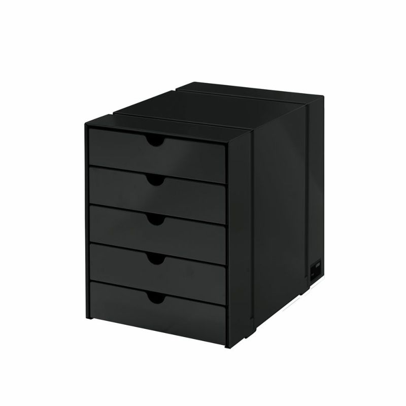 USMハラー USMイノスドロワーセット 5段 クローズ グラファイトブラック商品画像1
