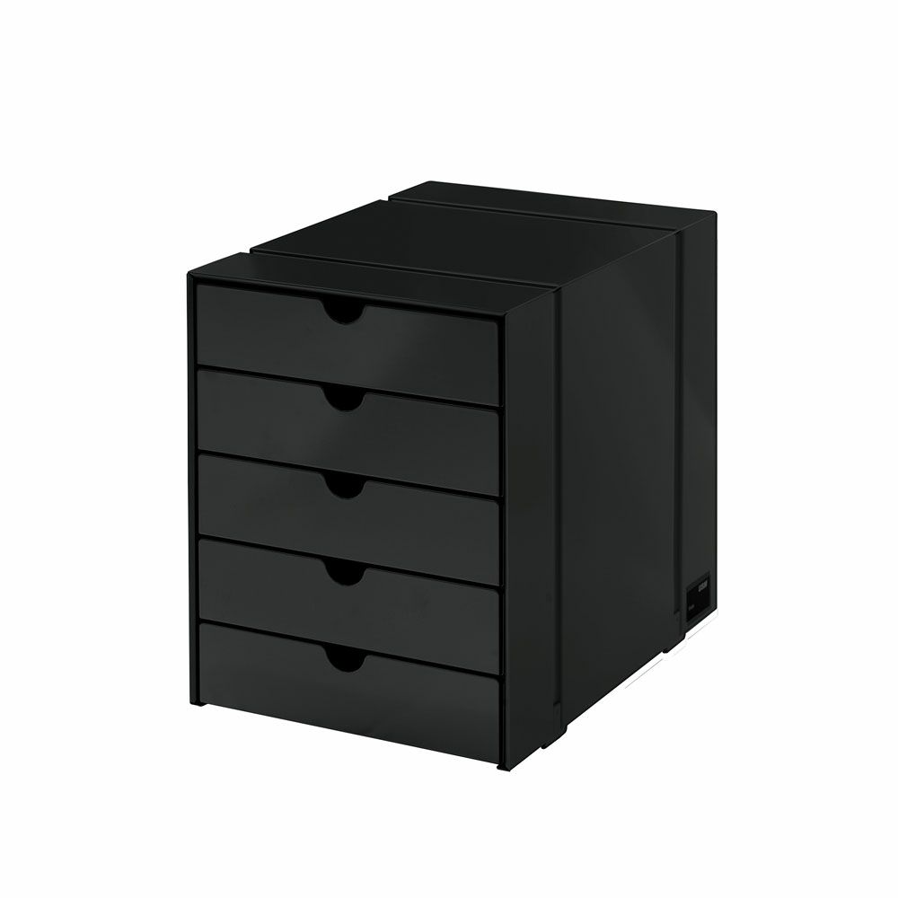 USMハラー USMイノスドロワーセット 5段 クローズ グラファイトブラック商品画像1