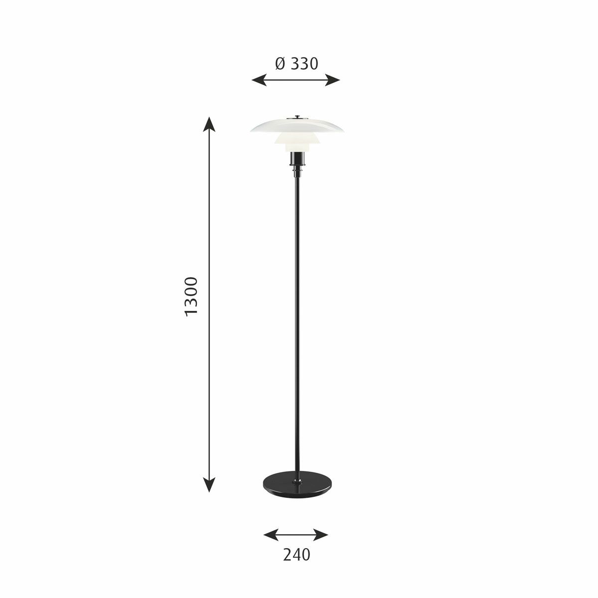 ルイスポールセン（Louis Poulsen） PH 3 1/2-2 1/2 フロア / ブラック・メタライズド