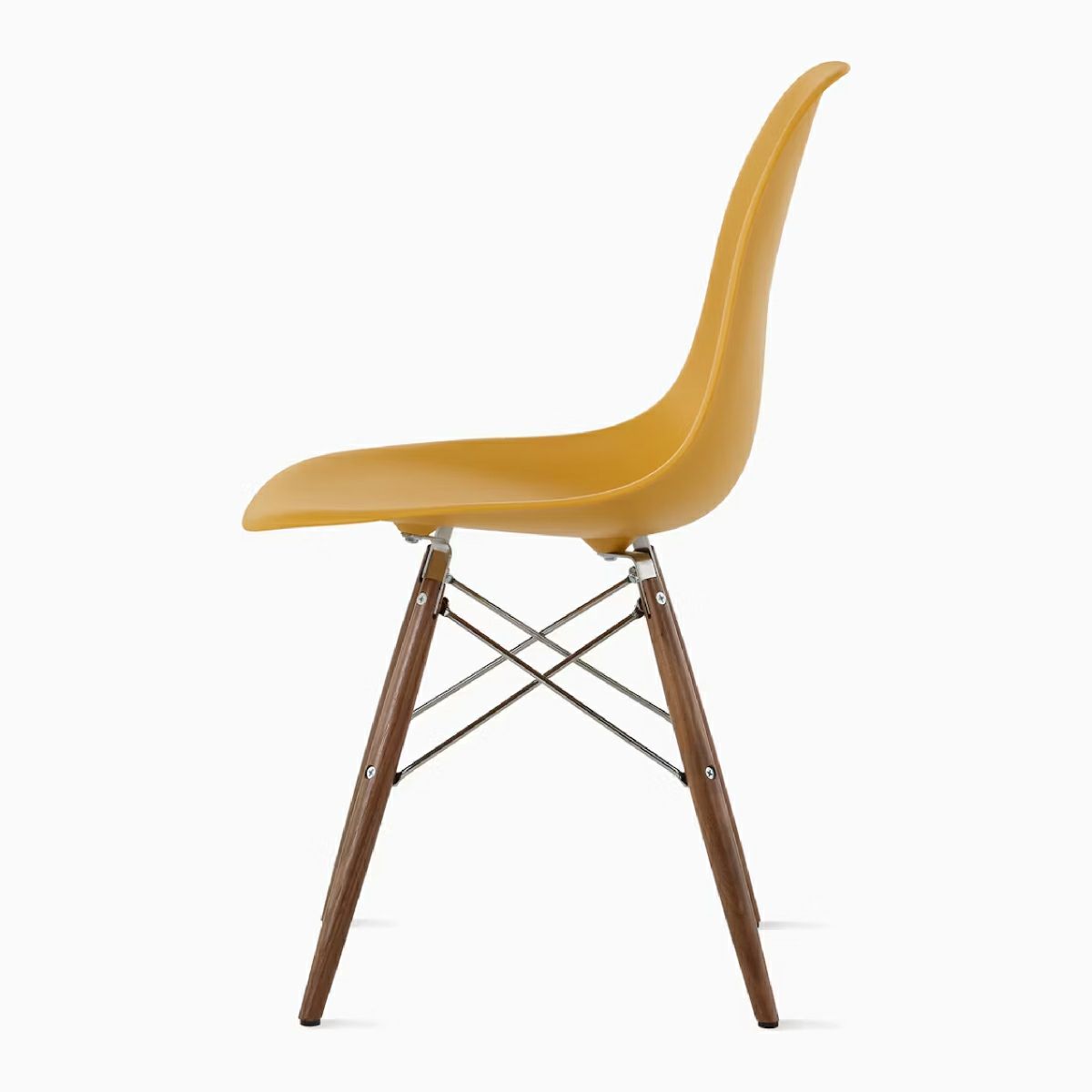 ハーマンミラー（Hermanmiller）イームズ サイドシェルチェア DSW ディープイエロー クロームベース ウォールナット［DSW. 47 OU DYL E8］