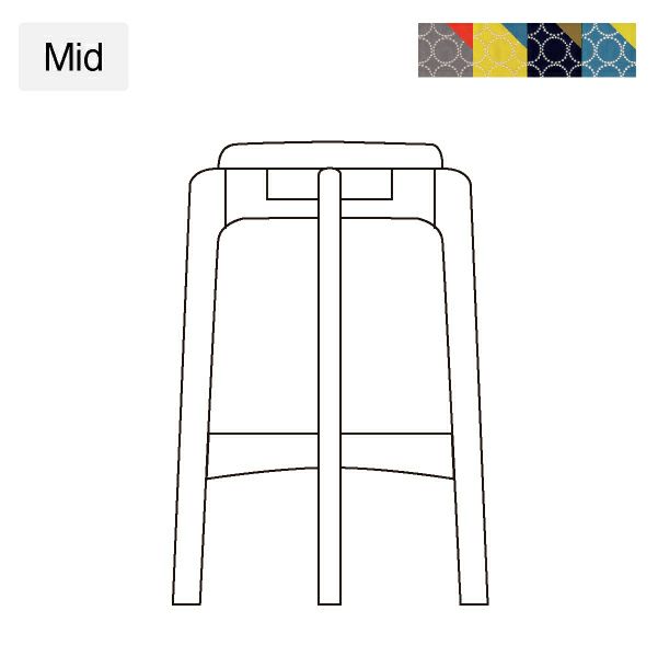 マルニ60+ オークフレームスツール Mid ファブリック M-05（ミナペルホネン dop-tambourine）商品画像1