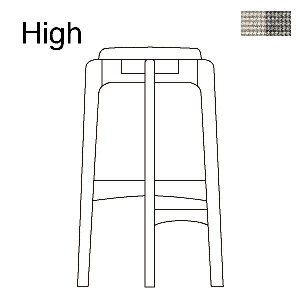 マルニ60+ オークフレームスツール High ファブリック M-04商品画像1