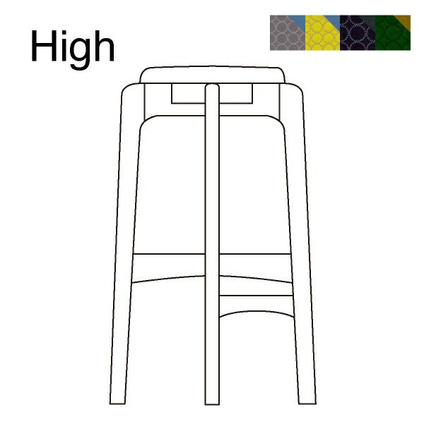マルニ60+ オークフレームスツール High ファブリック M-05（ミナペルホネン dop-tambourine）商品画像1
