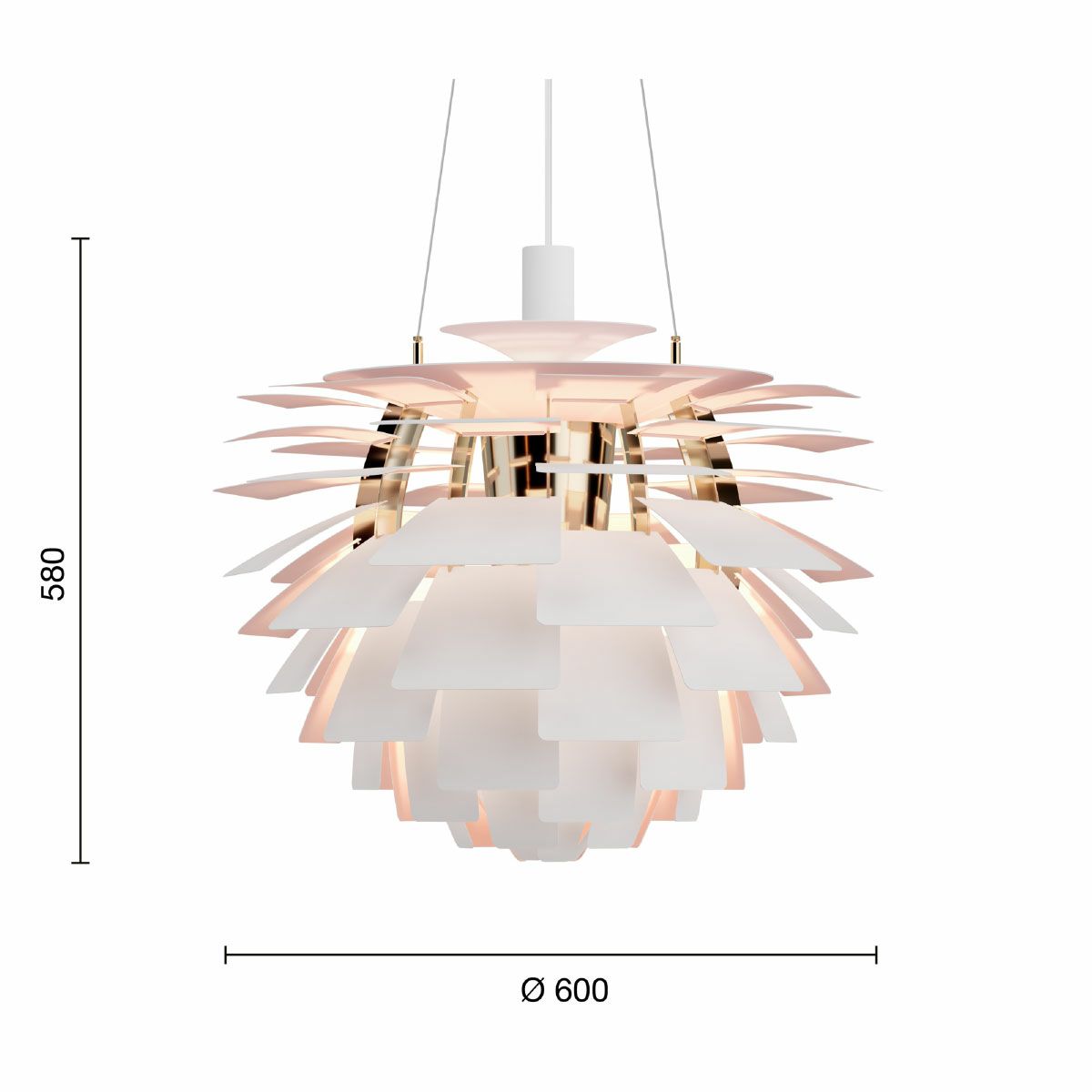 ルイスポールセン（Louis Poulsen）150 Years Anniversary PH アーティチョーク Φ600 / ホワイト・ペールローズ・真鍮メタライズド