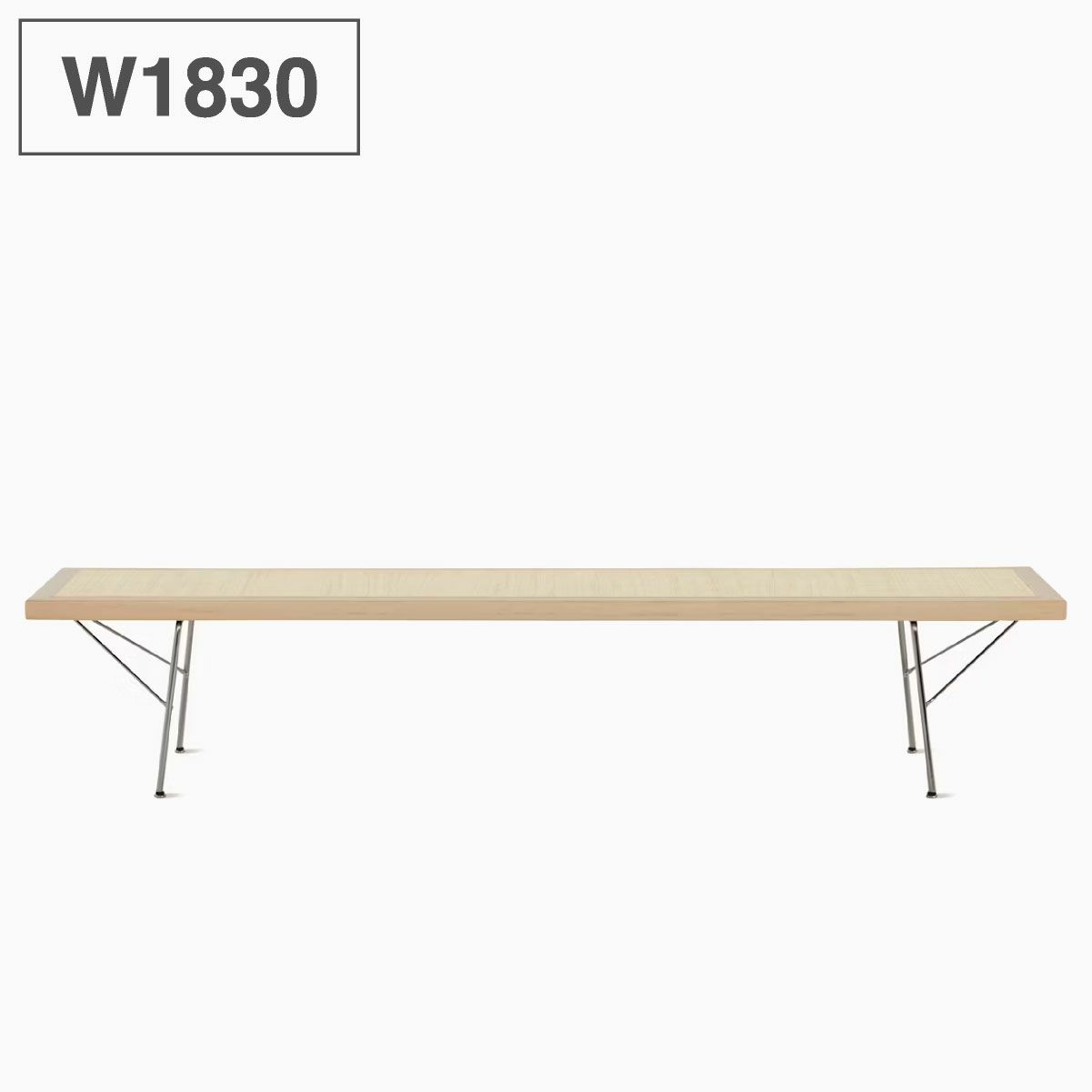 ネルソン ケーンベンチ メープル メタルベース クロームベース 1830