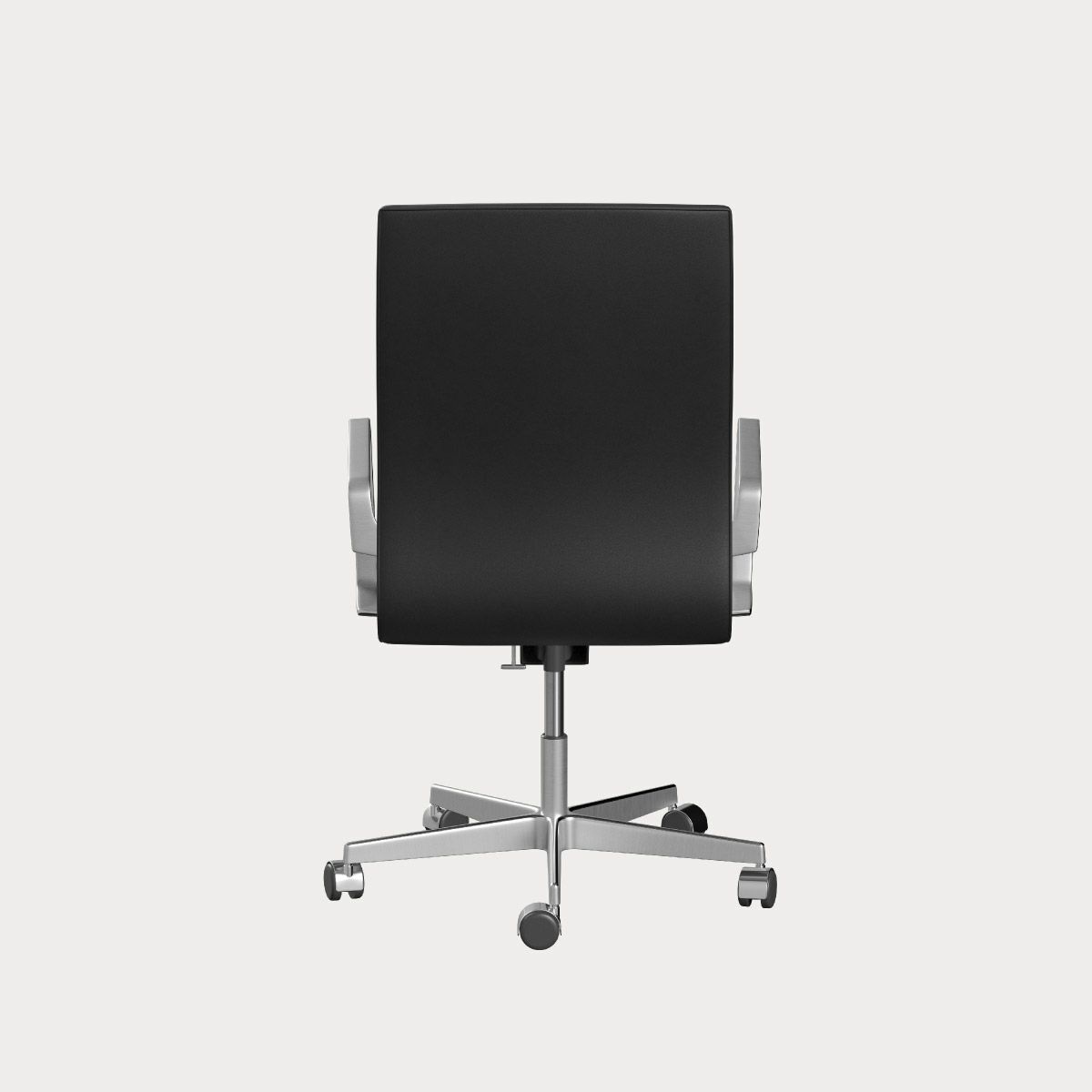 FRITZ HANSEN（フリッツ・ハンセン）OXFORD（オックスフォード）アームチェア（ミディアムハイバック）5スターキャスターベース - サテン仕上げ（シート高さ調整機能42-56cm・チルト機能）CATEGORY3 / エッセンシャルレザー（ブラック）