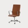 FRITZ HANSEN（フリッツ・ハンセン）OXFORD（オックスフォード）アームチェア（ミディアムハイバック）5スターキャスターベース - サテン仕上げ（シート高さ調整機能42-56cm・チルト機能）CATEGORY3 / エッセンシャルレザー（ウォルナット）