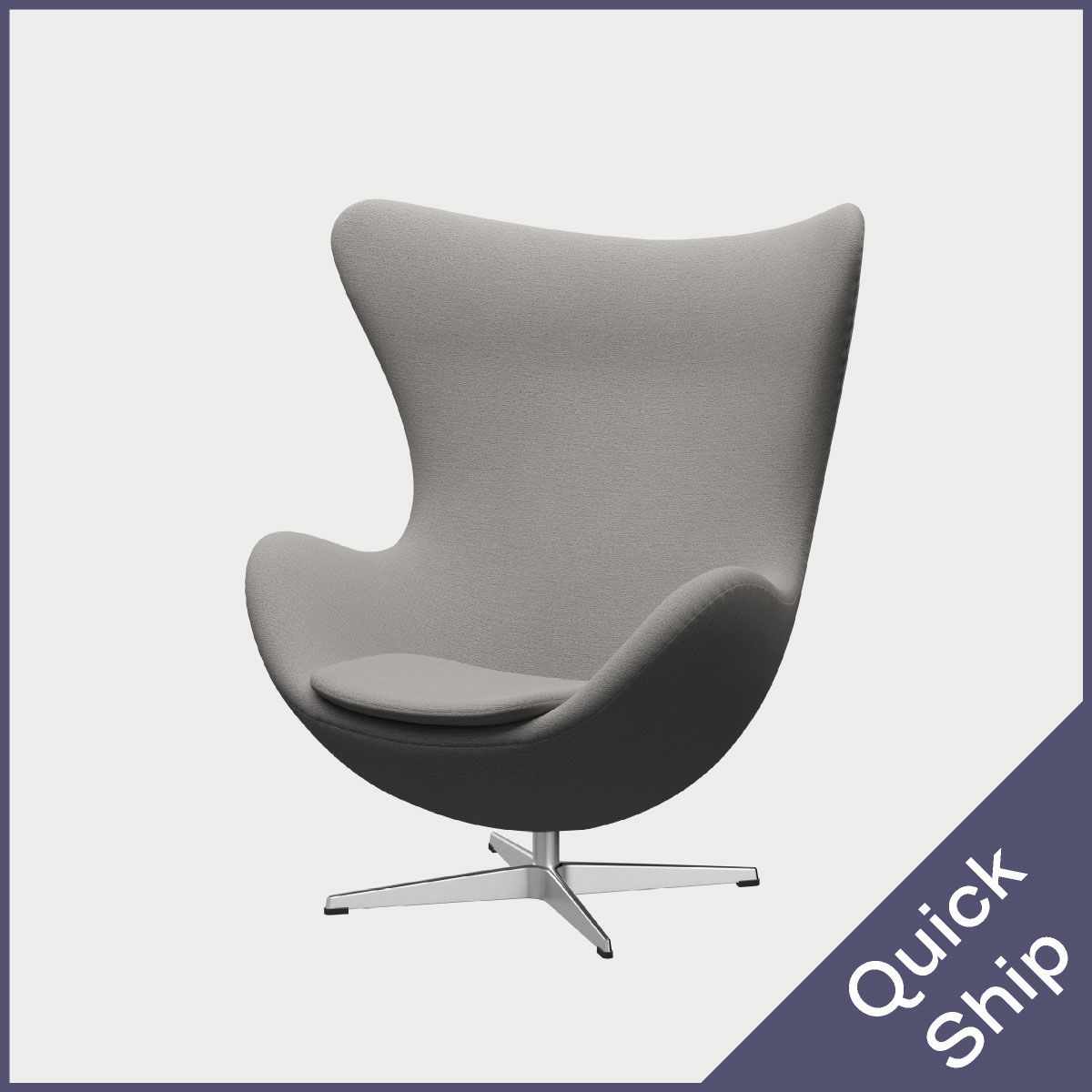 FRITZ HANSEN（フリッツ・ハンセン）EGG（エッグチェア）アルミニウムサテン仕上げ クリスチャンハウン / ベージュ（1121）