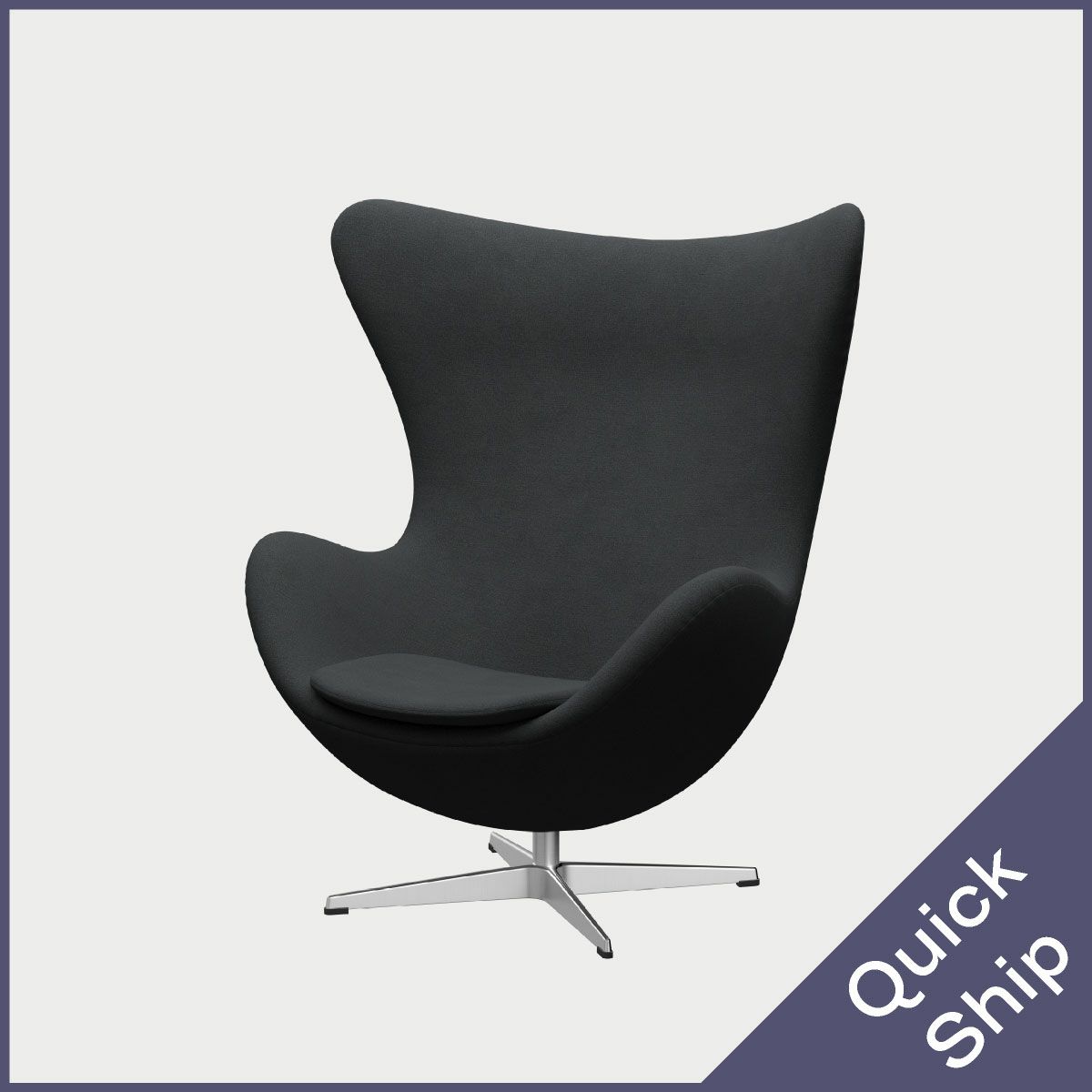 FRITZ HANSEN（フリッツ・ハンセン）EGG（エッグチェア）アルミニウムサテン仕上げ クリスチャンハウン / グレー（1173）