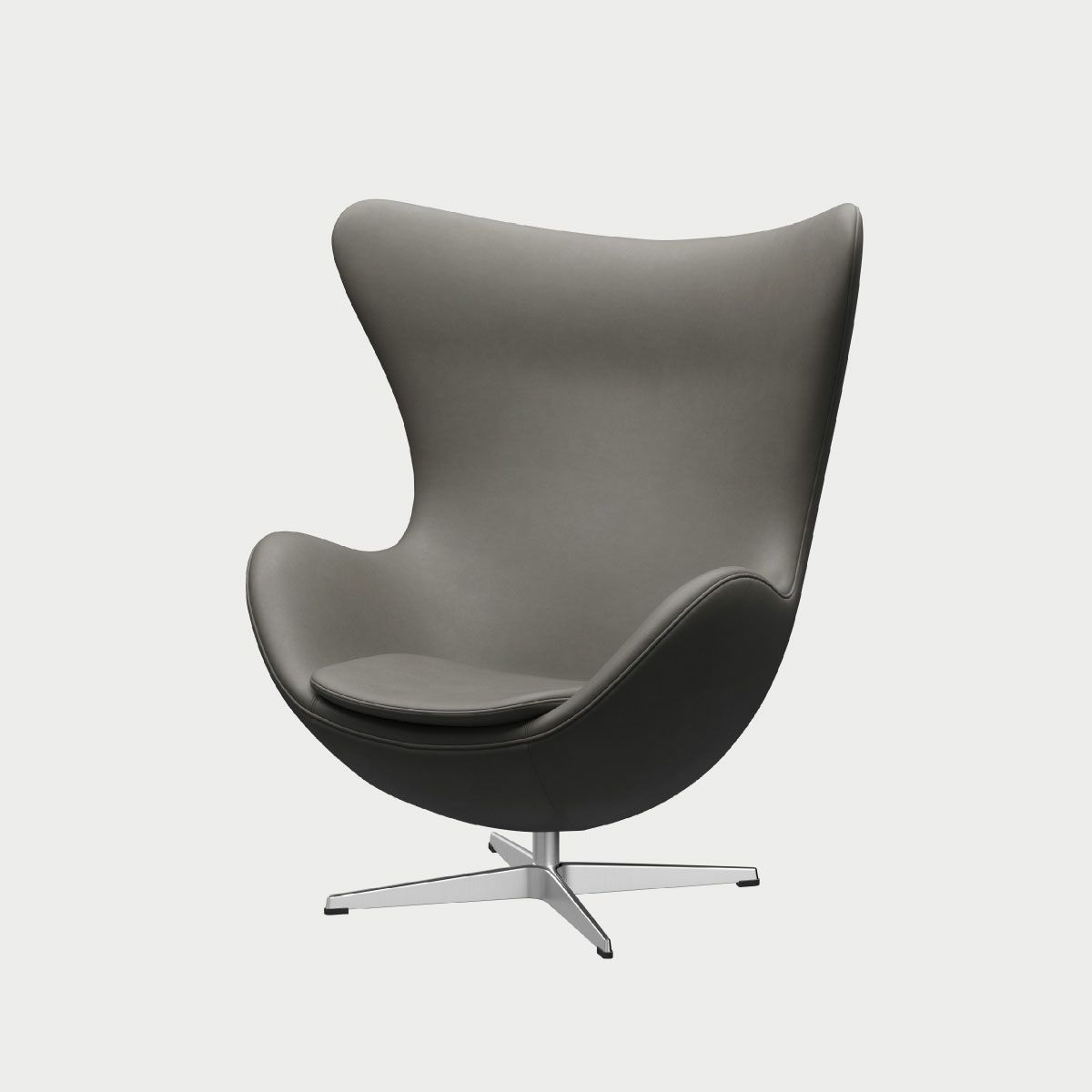 FRITZ HANSEN（フリッツ・ハンセン）EGG（エッグチェア）アルミニウムサテン仕上げ CATEGORY3 / エッセンシャルレザー（ラーバ）