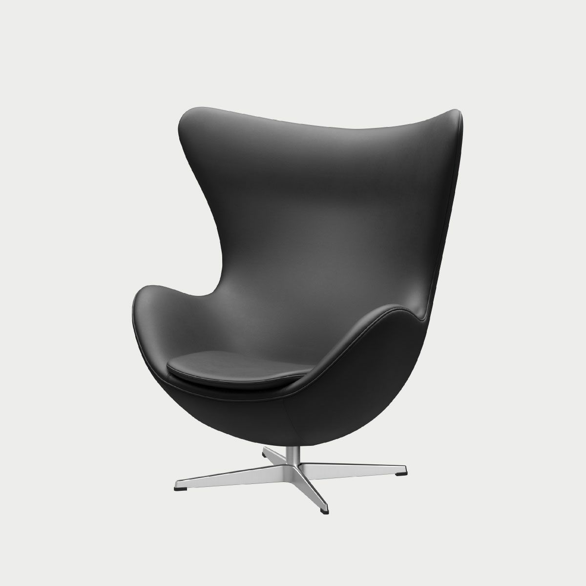 FRITZ HANSEN（フリッツ・ハンセン）EGG（エッグチェア）アルミニウムサテン仕上げ CATEGORY3 / エッセンシャルレザー（ブラック）