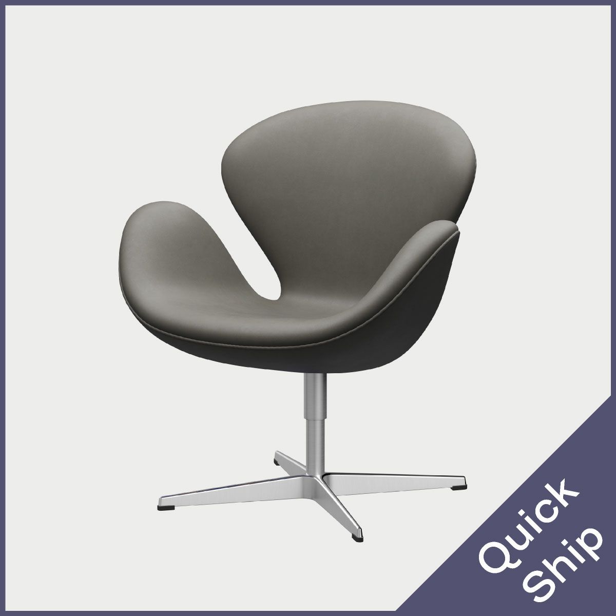 FRITZ HANSEN（フリッツ・ハンセン）SWAN（スワンチェア）アルミニウムサテン仕上げ CATEGORY3 / エッセンシャルレザー（ラーバ）