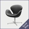 FRITZ HANSEN（フリッツ・ハンセン）SWAN（スワンチェア）アルミニウムサテン仕上げ CATEGORY3 / エッセンシャルレザー（ブラック）