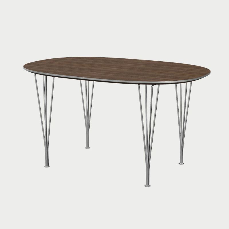 FRITZ HANSEN（フリッツ・ハンセン）SUPERELLIPSE（スーパー楕円テーブル）B611（ダイニングテーブル135×90cm）プライウッド クリアラッカー / スパンレッグ