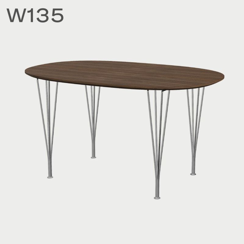 FRITZ HANSEN（フリッツ・ハンセン）SUPERELLIPSE（スーパー楕円テーブル）B611（ダイニングテーブル135×90cm）プライウッド クリアラッカー / スパンレッグ