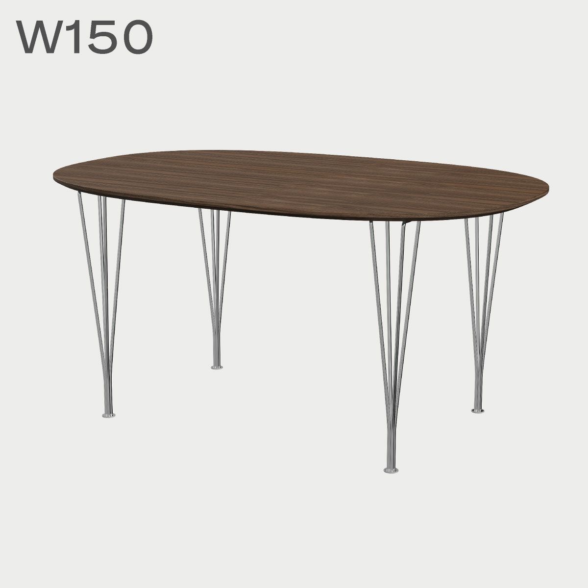 FRITZ HANSEN（フリッツ・ハンセン）SUPERELLIPSE（スーパー楕円テーブル）B612（ダイニングテーブル150×100cm）プライウッド クリアラッカー / スパンレッグ