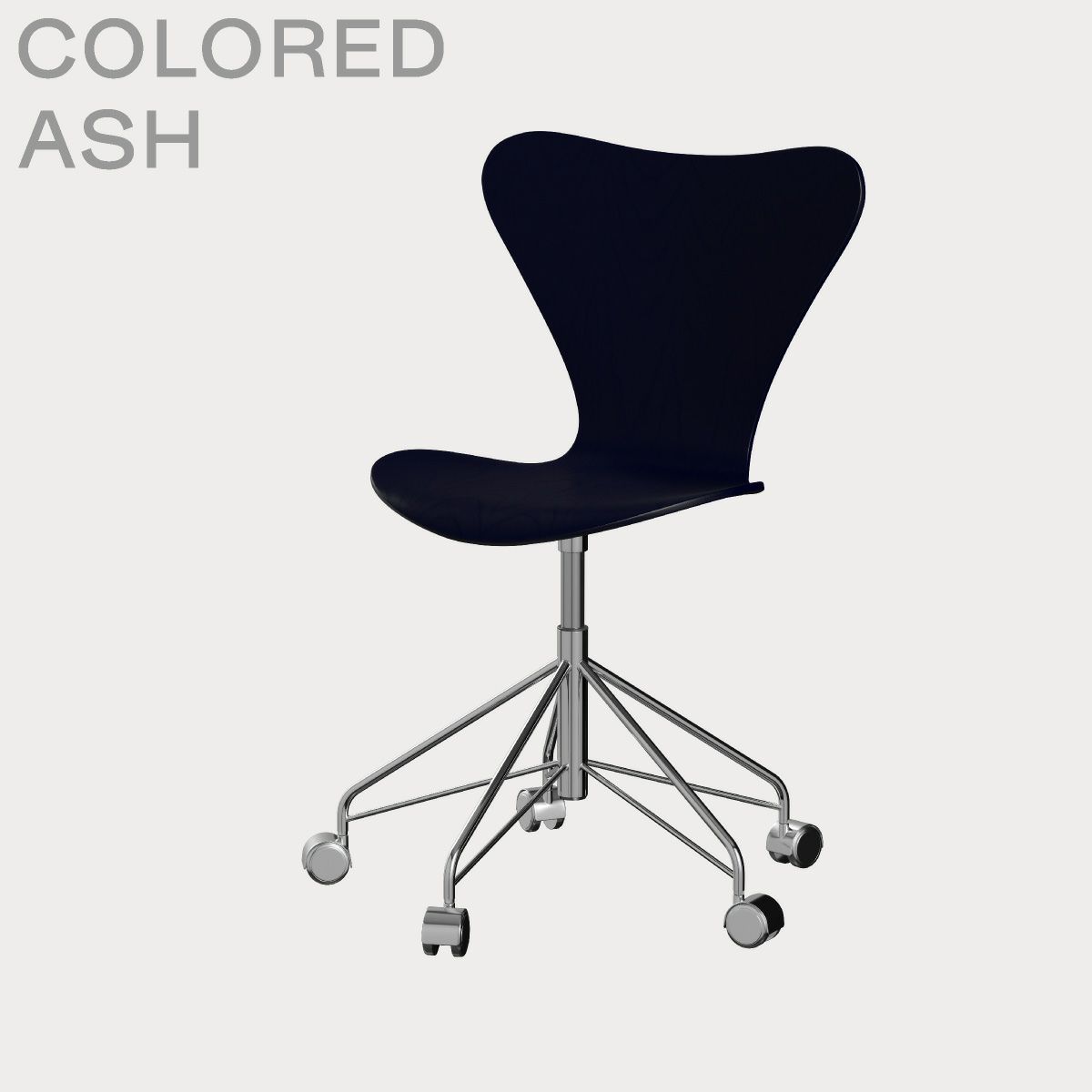 FRITZ HANSEN（フリッツ・ハンセン）SERIES 7（セブンチェア）キャスターチェア カラードアッシュ / ミッドナイトブルー