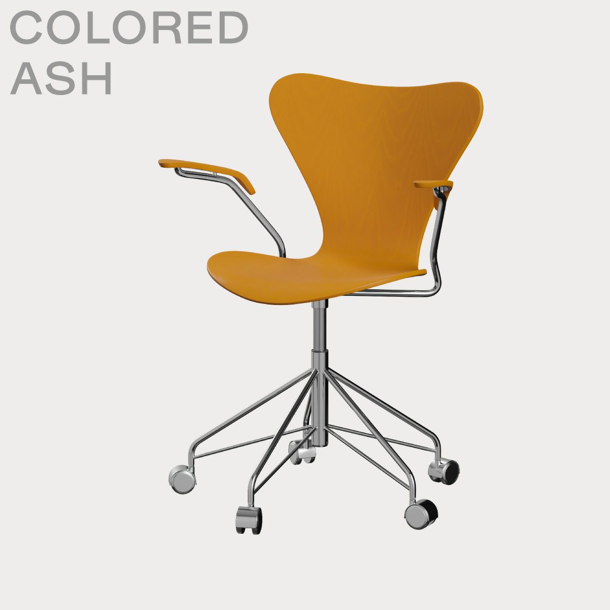 FRITZ HANSEN（フリッツ・ハンセン）SERIES 7（セブンチェア）アームチェア （キャスターチェア） カラードアッシュ / バーントイエロー
