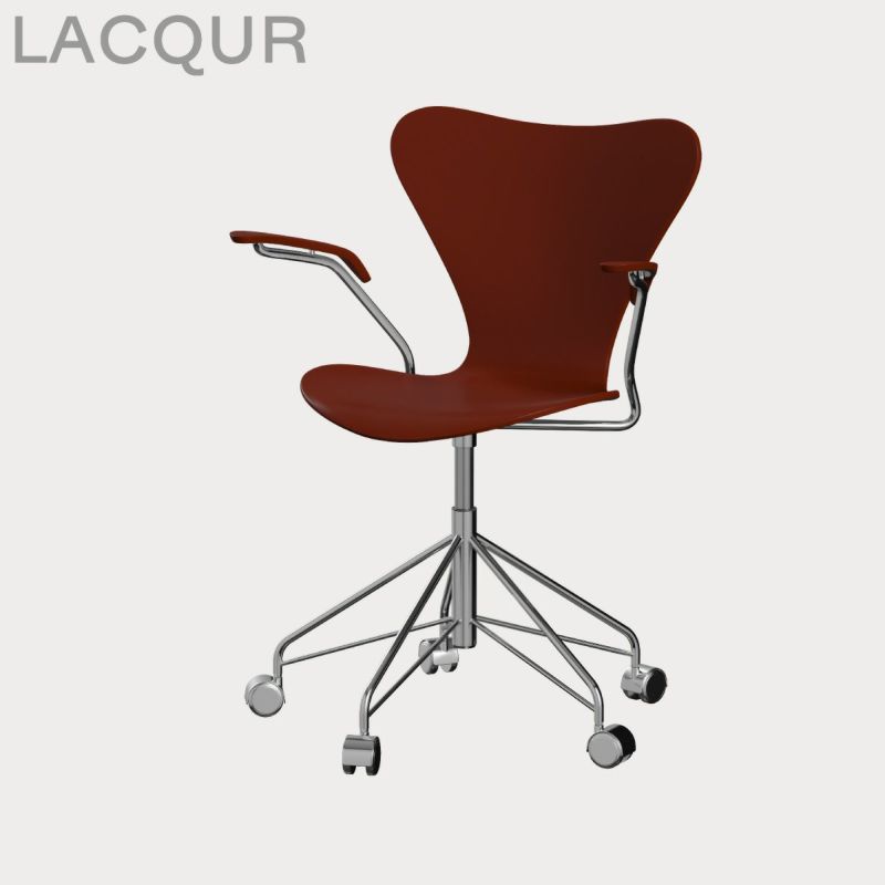 FRITZ HANSEN（フリッツ・ハンセン）SERIES 7（セブンチェア）アームチェア （キャスターチェア） ラッカー / ベネチアンレッド